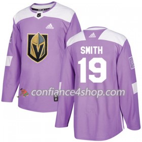 Adidas Maillot de Hockey Vegas Golden Knights Reilly Smith 19 2017-2018 Violet Fights Cancer Practice Authentic - Homme